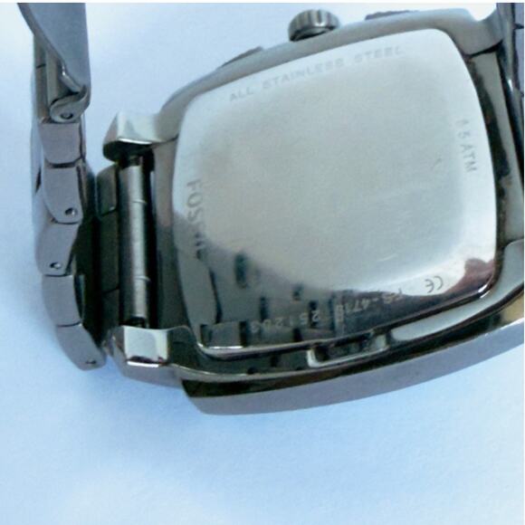 FOSSIL MACHINE Analog Square 44mm Face Smoke SS Quartz Metal Band Mens Watch - Picture 10 of 14